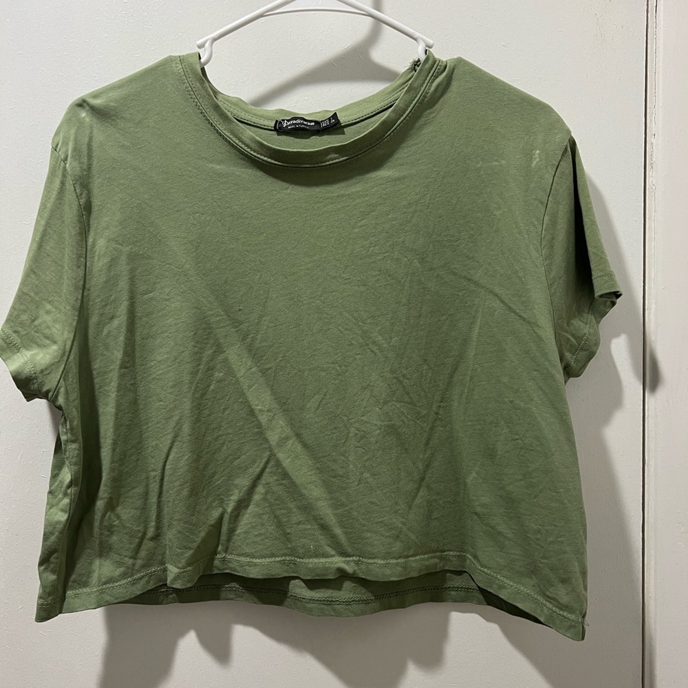 Stradivarius Green Crop Top